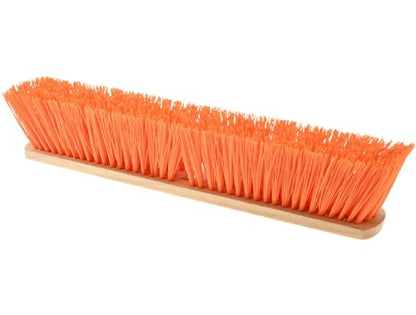 PRO SOURCE Heavy Duty Orange Bristle Pushbroom Head with Threaded Block: 24" Wide - size: 24 inch