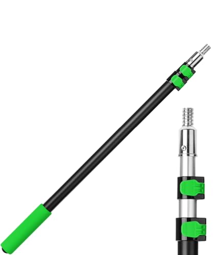 Bates- Telescopic Extension Pole, 6 Ft, Aluminum Alloy, Sturdy Multi-Purpose Extension Pole with Flip-Lock Design for Painting, Dusting and Cleaning - color: Black and Green, size: 6 Ft, 1 Pack