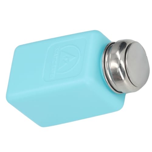 200ML ESD Antistatic Square Liquid Dispenser, Press Type Solvent Bottle with Stainless Steel Lid for IPA Solvent, Oil
