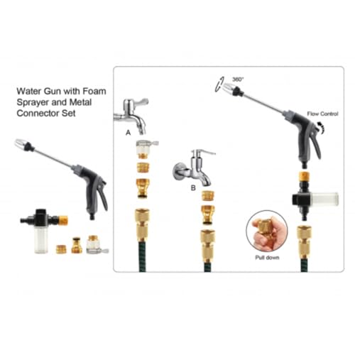 jethose pressure washer nozzle Original - New & Improved 2026 Model, 360° Rotating, Durable Stainless Steel Spray Nozzle (Grey-a,One size) - color: Grey-a