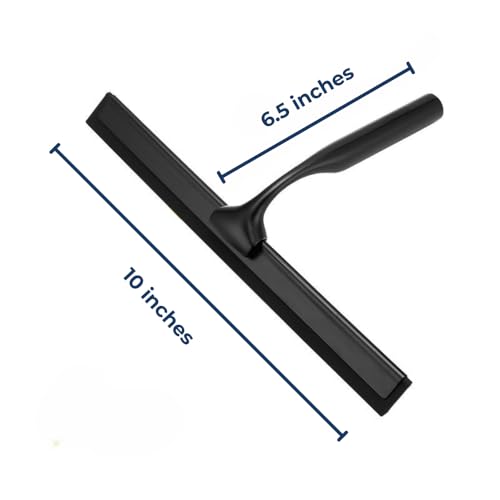 Stainless Steel Shower Squeegee for Shower Glass Door with Adhesive Hook, Bathroom Cleaner Tool, Bathroom Household Window Mirror Squeegee for Glass Doors, Cleaning Tile Wall, Car, 10 inch
