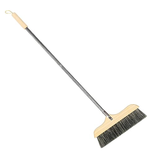 VICASKY Soft Bristle Broom with Long Handle Static Hardwood Floor Cleaning Brush for Home and Office Thick Bristles for Pet Hair and Dirt Removal Indoor Outdoor Sweeping Tool