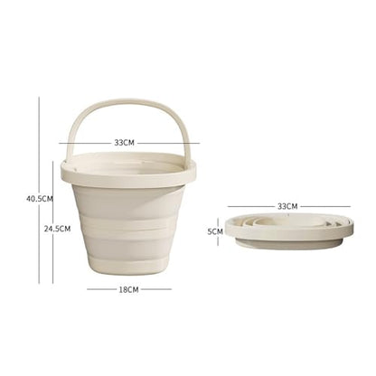 2.6 Gallon (10L) Collapsible Bucket, Large Capacity, Portable Foldable Water Pail for Outdoor Garden Cleaning, Car Washing, Camping, Fishing