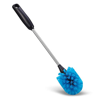 MOSOLAN Stainless Steel Bottle Brush with Replaceable Head, 2 Pack Long Handle Scrubbing Brush for Water Bottles, Glasswares, Mugs, Flasks, Tumblers, Vases, and Kitchen Sink, Blue, 15 in - color: Blue, size: 15 Inch (Pack of 2)