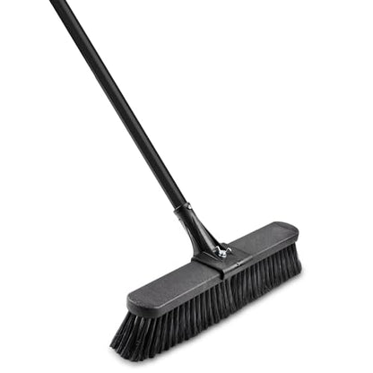 18" High Power Push Broom Multi-Surface Steel Handle