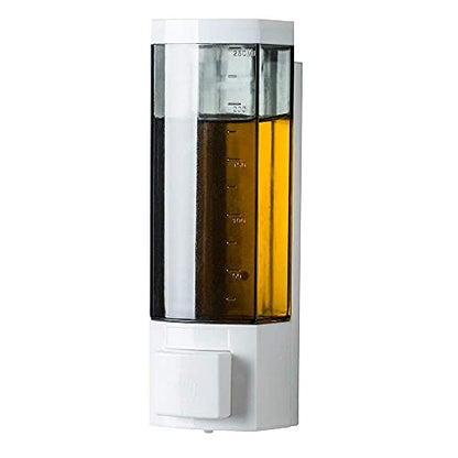 Soap Dispensers 250ml ABS Plastic Drill Free with Adhesive or Wall Mount with Screws Liquid Hand Shower Dispenser for Bathroom or Kitchen - size: 1-Chamber