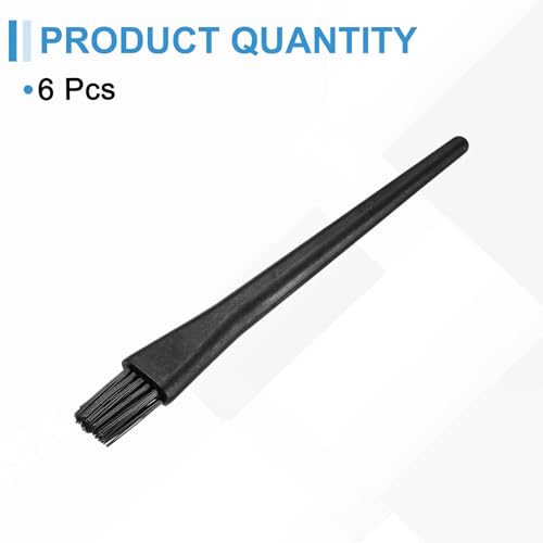 HARFINGTON 6pcs Antistatic Brush 20x15mm Portable PP Handle Nylon Anti Static Cleaning ESD Brushes for Electronics Computer Keyboard, Black