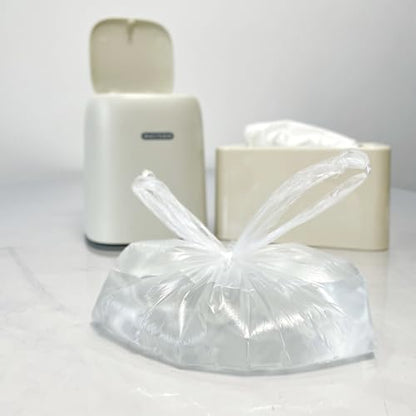 Mini Trash Bags 1.6 Liter/0.4 Gal- 200 Count Tiny Clear Trash Can Liners for Countertop, Desktop, Makeup & Kitchen Scrap Bags | Leakproof Small Plastic Bags with Handles