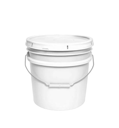 MKS Plastics 3.5-Gallon Bucket with Airtight Lid – Made in USA, Food Grade BPA Free Plastic, Heavy Duty Multi-Use, Metal Handle with Grip, Stackable Storage – White, 1 Pack - color: 3.5 Gallon - White, size: 1