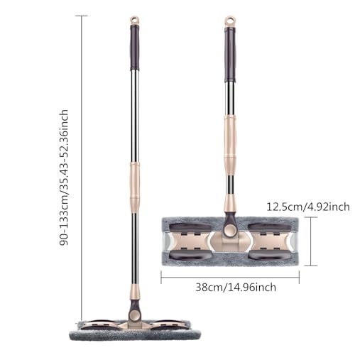 Adjustable Aluminum Flat Mop for Household 360 Degree Dusting Microfiber Pad Lazy Tool 133cm Handle - color: A