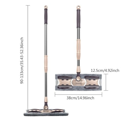 Adjustable Aluminum Flat Mop for Household 360 Degree Dusting Microfiber Pad Lazy Tool 133cm Handle - color: A