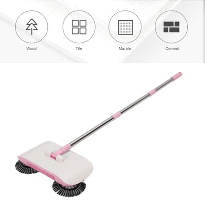 Carpet Floor Sweeper Manual with Horsehair,Hanging Manual Vacuum Carpet Brush Home Tool for Sweeping Mopping (Pink)