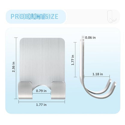 VIS'V Shower Wall Adhesive Razor Holder for His and Hers, Silver, 2 Pcs | Metal Material, Compact Design, Peel and Stick, Fit for Smooth Flat Surfaces - color: Silver
