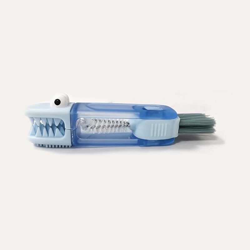 Cute Crocodile 3-in-1 Cup Brush - Multifunctional Kitchen Cleaning Tool for Bottles, Grooves & Lids with Durable Bristles, Portable Design for Home & Office Use - color: Green