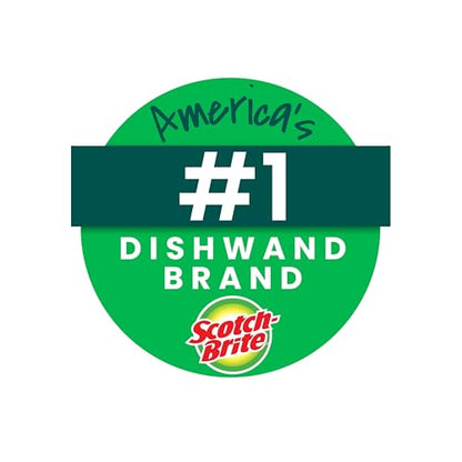 Scotch-Brite Zero Scratch Dishwand, Dishwasher-Safe Scrub Wand with Built-in Scraper, Gentle Scrubbing Power, Stands Upright, 1 Pack