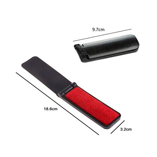 GARASANI 3 Pack Portable and Foldable Plastic Fold Clothing Dust Brush Pet Hair Remover Manual Sofa Bed Dry Cleaning Fabric Fluff Lint Cleaning Tool (Black) - color: Black