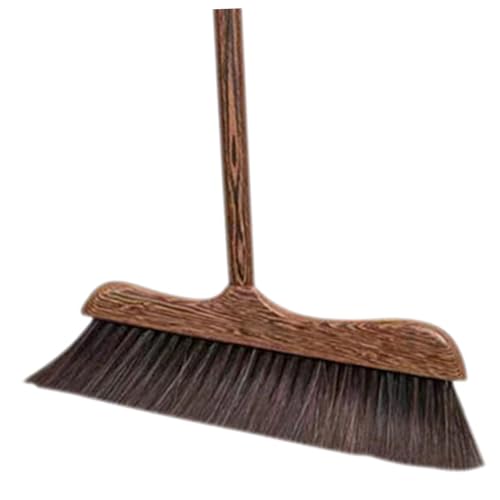 Garneck Wooden Patio Cleaning Broom with Long Handle Soft Bristles Floor Sweeper for Indoor and Outdoor Use Scratch Decking Scrub Brush for Courtyard and Garage Cleaning