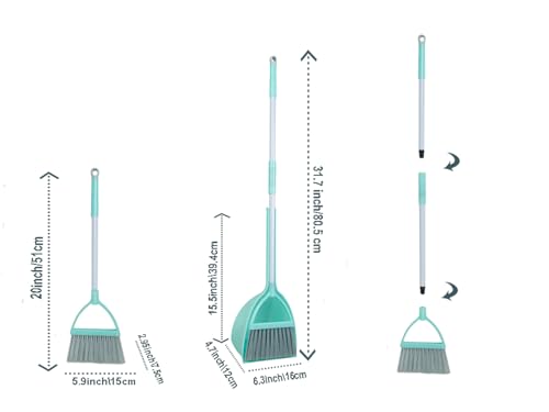 Mini Broom with Dustpan-Small Housekeeping Cleaning Sweep for Kitchen Bathroom Pet Nest Boat etc.(3Sets,Light Blue) - color: Light Blue 3 Set