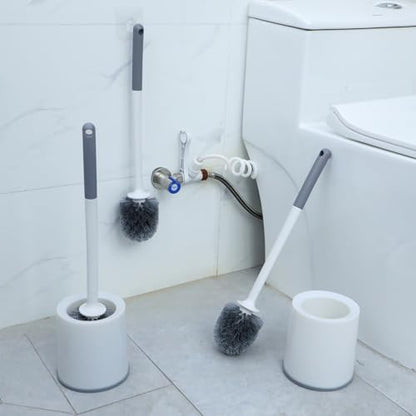 Patelai 12 Pack 18.12 Inch Toilet Bowl Brush and Holder for Bathroom Toilet Bowl Brush Scrubber with Caddy Set for Deep Cleaning (White)