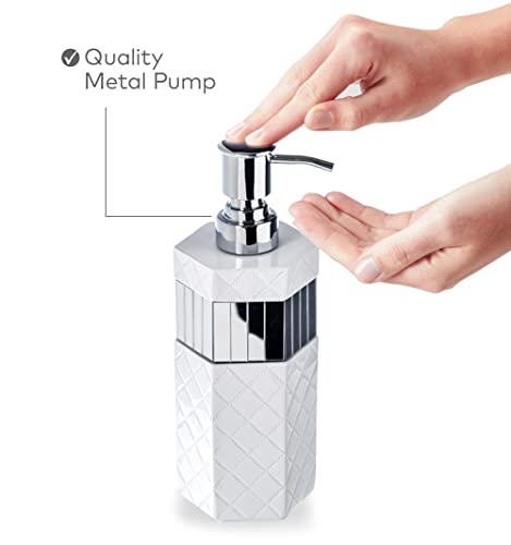 Creative Scents Quilted Mirror 6 Piece Bathroom Accessories Set - style: 6 Piece Set