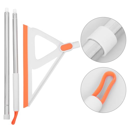 Rubber Edge Silicone Floor Squeegee Broom with Handle, Multi-Functional Water and Dust Scraper for Concrete and Tile Floors, Household Cleaning Tool for Garage and Bathroom