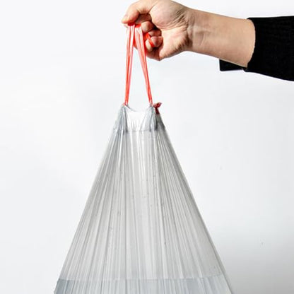 HEMOTON 5 Rolls Drawstring Trash Bags Thickened Strong Garbage Bags Disposable Household Trash Liners for Kitchen and Outdoor Use Random Color