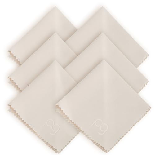 6 Pack Microfiber Cleaning Cloth for Glasses - Ultra Soft Lens Cleaning Cloth for Eyeglasses, Sunglasses, Camera Lenses, Screens, iPhone, iPad - Lint-Free & Scratch-Free