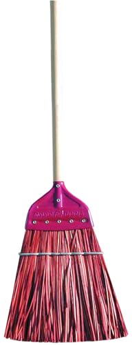 Magnolia Brush 6010 Metal Cap Broom with Palmyra Stalk Fibers, 1" Handle Diameter (Case of 12)
