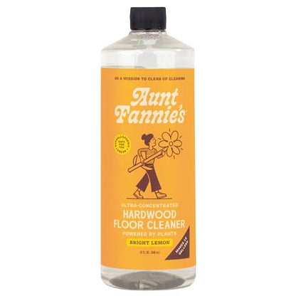 Aunt Fannie's Ultra Concentrated Hardwood Floor Cleaner, Vinegar-Free Plant Based Hardwood Floor Cleaner for Mopping, Bright Lemon Scent, 32 oz. (Pack of 1)