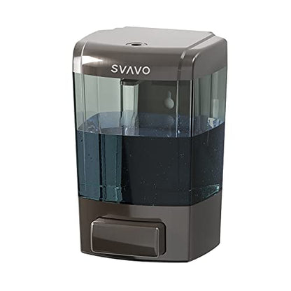 SVAVO Wall Mounted Soap Dispenser Kitchen Bathroom Manual Soap Dispenser Refillable Hand soap Dispenser for Liquid Contianers Shampoo Gel Chamber for Household Commerical 23.7oz (700ml) ABS - color: Dark Gun