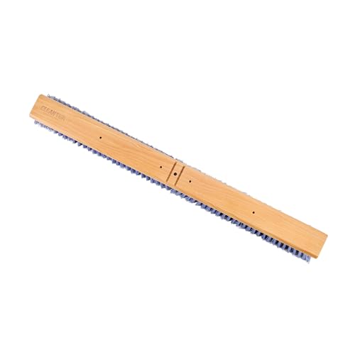 Restaurantware-BROOM HEAD ONLY: Clean Tek Professional 30-Inch Broom Head, 1 Heavy-Duty Push Cleaning Tool - Handle And Brace Sold Separately, Heavy Plastic Bristles, Wooden, Commercial Use - size: 30", style: Wood, with Heavy Flagged Bristles
