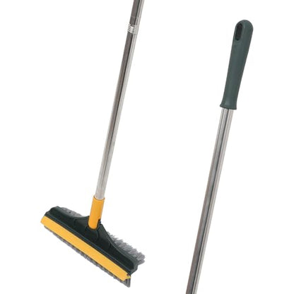 Dual-Sided Shower Floor Scrub Brush, Crevice Cleaning Brush for Bathroom Tile and Wall Corners, Upgraded Yellow-Green Floor Scrubber for Deep Shower and Toilet Cleaning