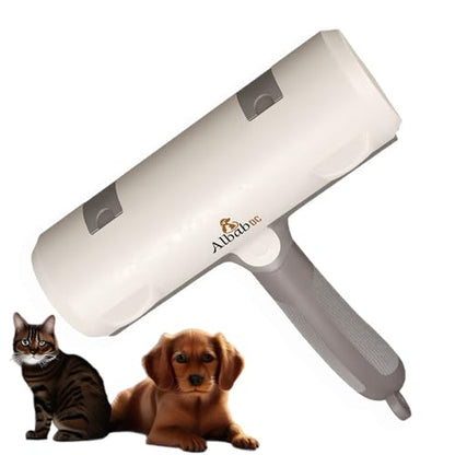 Pet Hair Remover – Reusable Lint Roller – Clean Couch, Furniture, Clothes, Carpet, Bed. Cat Hair Remover Dog Hair Remover Fur Removal Tool No Sticky Tape or Adhesive Needed. (White Grey) - color: White Grey
