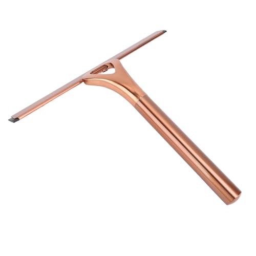 Asixxsix Glass Wiper, 304 Stainless Steel Shower Squeegee with Silicone Vane/Wing for Bathroom Windows Mirrors and Glass Surfaces (Antique Bronze) - size: Antique Bronze