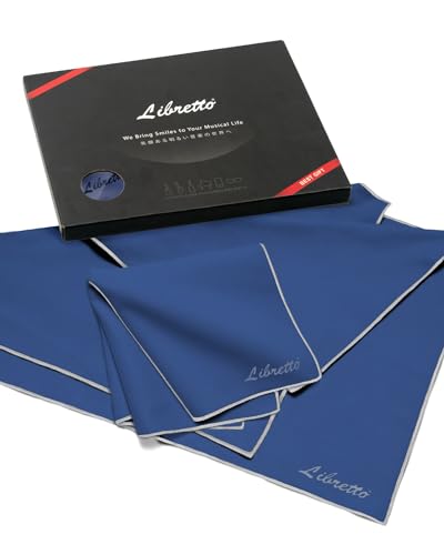Libretto Microfiber Polish Cloth, 3 Useful Sizes in 1 Pack, Violin and Cello Cleaning & Polishing Products, Blue, Lint-Free, Super Soft, Gift, for Piano, Guitar, Ukulele, Trumpet, Saxophone, Laptop - color: blue
