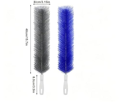 2026 Flexible Microfiber Fan Duster, Bendable Crevice Brush for AC Vent, Car, Curtain, Cobweb, Washable Reusable（Gray 2 PCS） - color: Gray 2 Pcs
