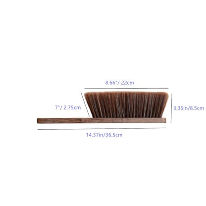 Soft Bristle Bed Sheets Sweeping Cleaning Brush with Long Wooden Hand, Straight Curved Hand Wood Broom Counter Duster for Crumb Debris Desk Quilt Sofa Furniture Car Clothes Hair Remover (2 Pack)