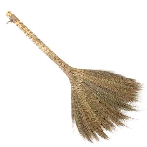 Outdoor Broom for Floor Cleaning, 43.3'' Length Heavy-Duty Natural Grass Broom for Sweeping Concrete Courtyard Garage Patio Indoor Home Kitchen Office Lobby - style: Style Traditional