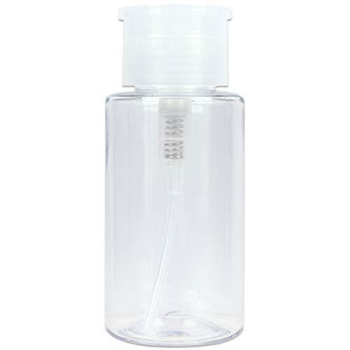 Beauticom Professional No Wording Labeled Push Down Liquid Pumping Empty Bottle Dispenser (7 oz, Clear)