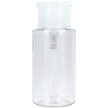 Beauticom Professional No Wording Labeled Push Down Liquid Pumping Empty Bottle Dispenser (7 oz, Clear)