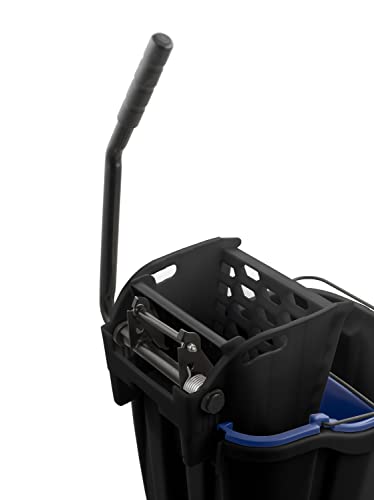 SPARTA OmniFit Mop Bucket System, Durable Mop Bucket, Side Press Wringer, and Soiled Water Insert, Floor Cleaning Essentials for Commercial and Home Use, 35 Qt Capacity, 1 Count, Black - color: Black