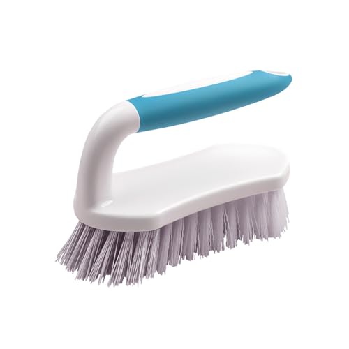 Heavy Duty Scrub Brush with Comfort Grip Handle – Stiff Bristles for Deep Cleaning – Bathroom, Tile, Grout, Sinks, Floors – Durable Cleaning Brush for Tough Stains & Soap Scum