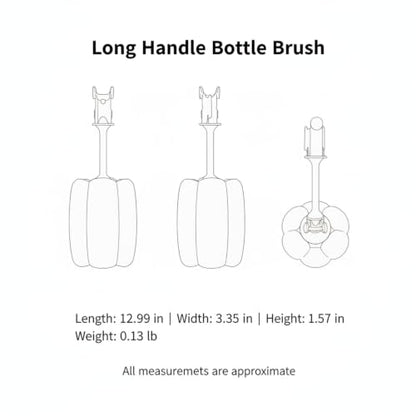 Long Handle Bottle Brush with Sponge Head, 13 Inch Cleaning Tool for Vacuum Flask and Narrow Neck Containers (1 PC) - color: Pink
