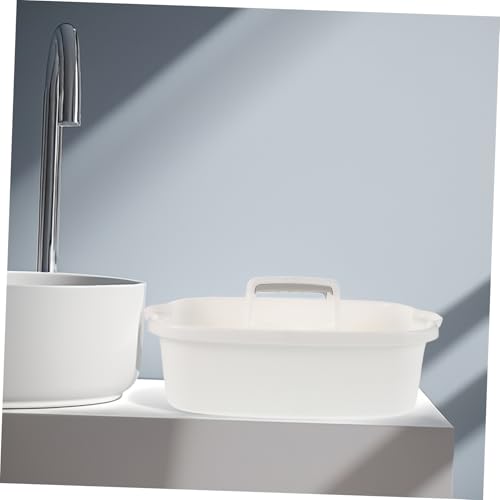 Portable Bathroom Storage Basket with Handle Thick Plastic Cleaning Organizer for Showers and Kitchens Small Tote for Cleaning Supplies Versatile Storage for Home and Hotels