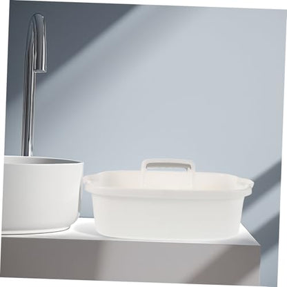 Portable Bathroom Storage Basket with Handle Thick Plastic Cleaning Organizer for Showers and Kitchens Small Tote for Cleaning Supplies Versatile Storage for Home and Hotels