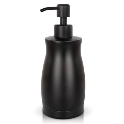 304 Stainless Steel Soap Dispenser Modern Rust-Proof Liquid Soap Pump Bottle for Kitchen or Bathroom Countertop Hand Dish Lotion Leak-Proof 13.5oz (Black) - color: Black