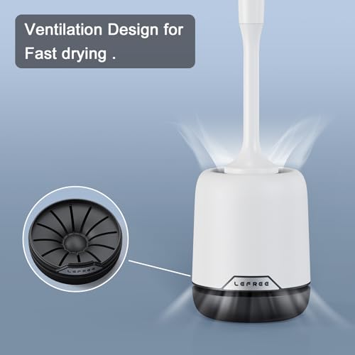 Lefree 3 Pack Silicone Toilet Bowl Brush and Holder Set with Ventilated Holder, Floor Standing & Wall Mounted Toilet Scrubber - color: Black, size: 3 Pack