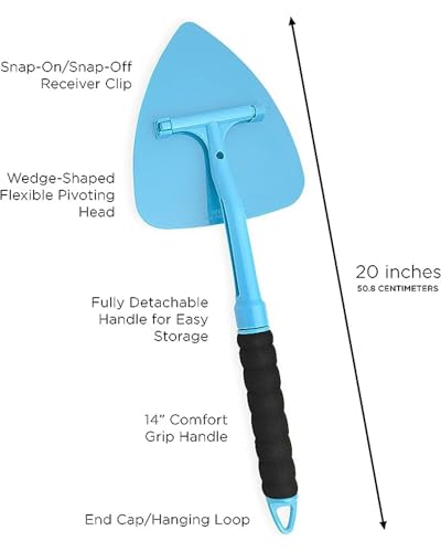 Pro Glass Windshield Cleaner Tool, Kit - Extendable 20" Handle, Pivoting Head, Detailing Autos with 2 Reusable Lint Free Microfibers, Storage Bag for Auto Windshield, Cars, Trucks, RV's