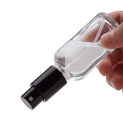 YIZHAO Clear Glass Spray Bottles 1oz, with Small Fine Mist Spray, Metal Cap, Refillable for Essential Oil,Travel,Cleaning,Perfume,Aromatherapy,Makeup – 24 Pcs - color: Transparent, size: 30ml-24