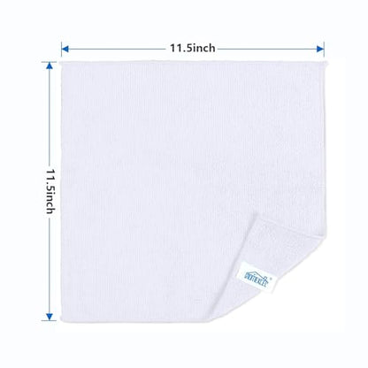 HOMEXCEL White Microfiber Cleaning Cloth 100 Pack, Microfiber Towel for Cars, Lint Free, Scratch-Free, Highly Absorbent, and Cleaning Rags for House, Window and Glass, Cars, TV Screen 11.5 X11.5 inch - color: White